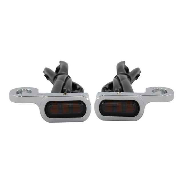Miulika 2Pc LED Turn Signal Indicator Light for Harley Touring Silver Smoke