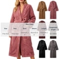 thumbnail image 3 of Cekizud Bathrobe for Women Thick Fleece Water Absorbent Wrap Belt Long Sleeve Robe, 3 of 6