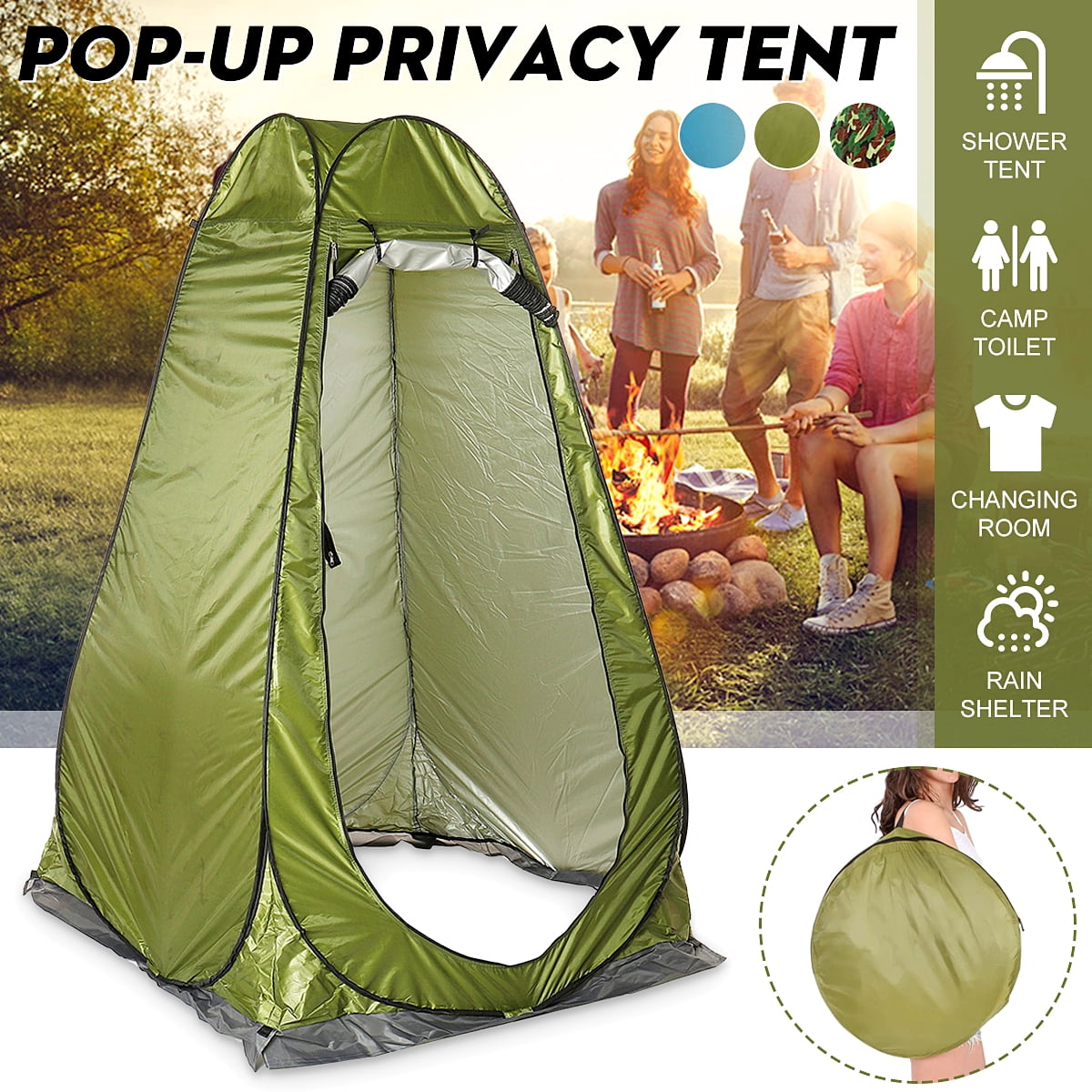 Outdoor Camping Portable PopUp Beach Toilet Shower Tent with CarryBag