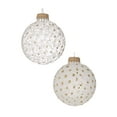 thumbnail image 2 of Glass Christmas Tree Ornaments - 67mm/2.63" [4 Pieces] Decorated Balls from Christmas by Krebs Seamless Hanging Holiday Decor (Clear and Frost with Lace and Gold Sparkles), 2 of 3
