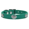 thumbnail image 2 of Mirage Pet Products Crystal & Leather Heart Dog Collar, Jade, XS/S, 2 of 3