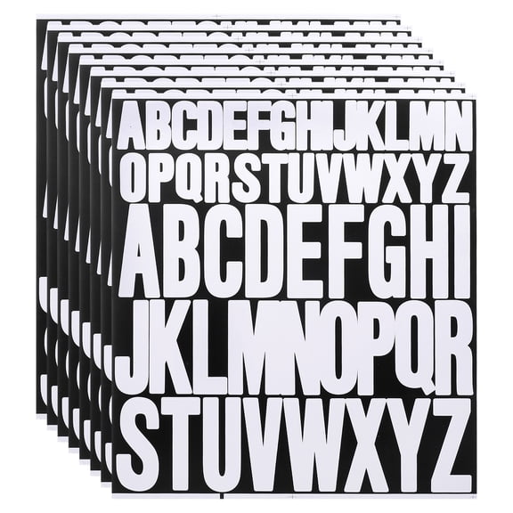 8 Sheet Vinyl Letter Sticker, 1 Inch, 2 Inch 416Pcs Stick Letters, White
