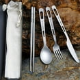 thumbnail image 2 of Pure Titanium Tableware Set Household Frosted Knife And Fork Spoon Chopsticks, 2 of 8