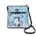 thumbnail image 2 of HELLHERO Christmas Snowman Crossbody Purse, Adjustable Strap Handbag PU Leather Durable Satchel Bag for Weekend Trips Daily, 2 of 7