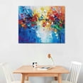 thumbnail image 3 of JEUXUS Colorful Abstract Canvas Wall Art Navy Blue Art Red Orange Yellow Abstract Art Modern Texture Picture Lake Landscape Abstract Painting Blue Abstract Wall Art Orange Blue Red Canvas, 3 of 5