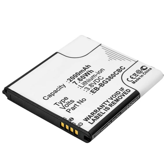 Batteries N Accessories BNA-WB-L9531 Cell Phone Battery - Li-ion, 3.8V, 2000mAh, Ultra High Capacity - Replacement for Samsung EB-BG360BBE Battery