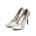 thumbnail image 5 of Breckelles EA41 Women Metallic Fabric Almond Toe Classic Stiletto Pump, 5 of 5