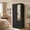 Black, variant on Wood Wardrobe Closet with Shelves and 2 Drawers,Freestanding Armoire Storage Cabinet for Hanging Clothes,Bedroom Wardrobe with Doors