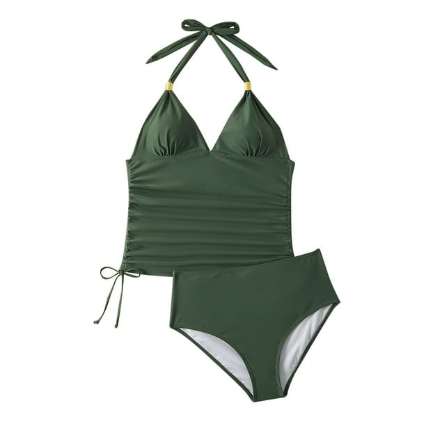 Mujeres Bikini Trajes de Baño Vintage Impreso Conservador Falda de Playa, Traje de Baño de Dos Piezas para las Vacaciones