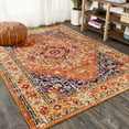 thumbnail image 4 of JONATHAN Y MODERN PERSIAN 4 x 6 Area Rug, Brooklyn Geometric Medallion - Orange/Blue, MDP207D-4, 4 of 9