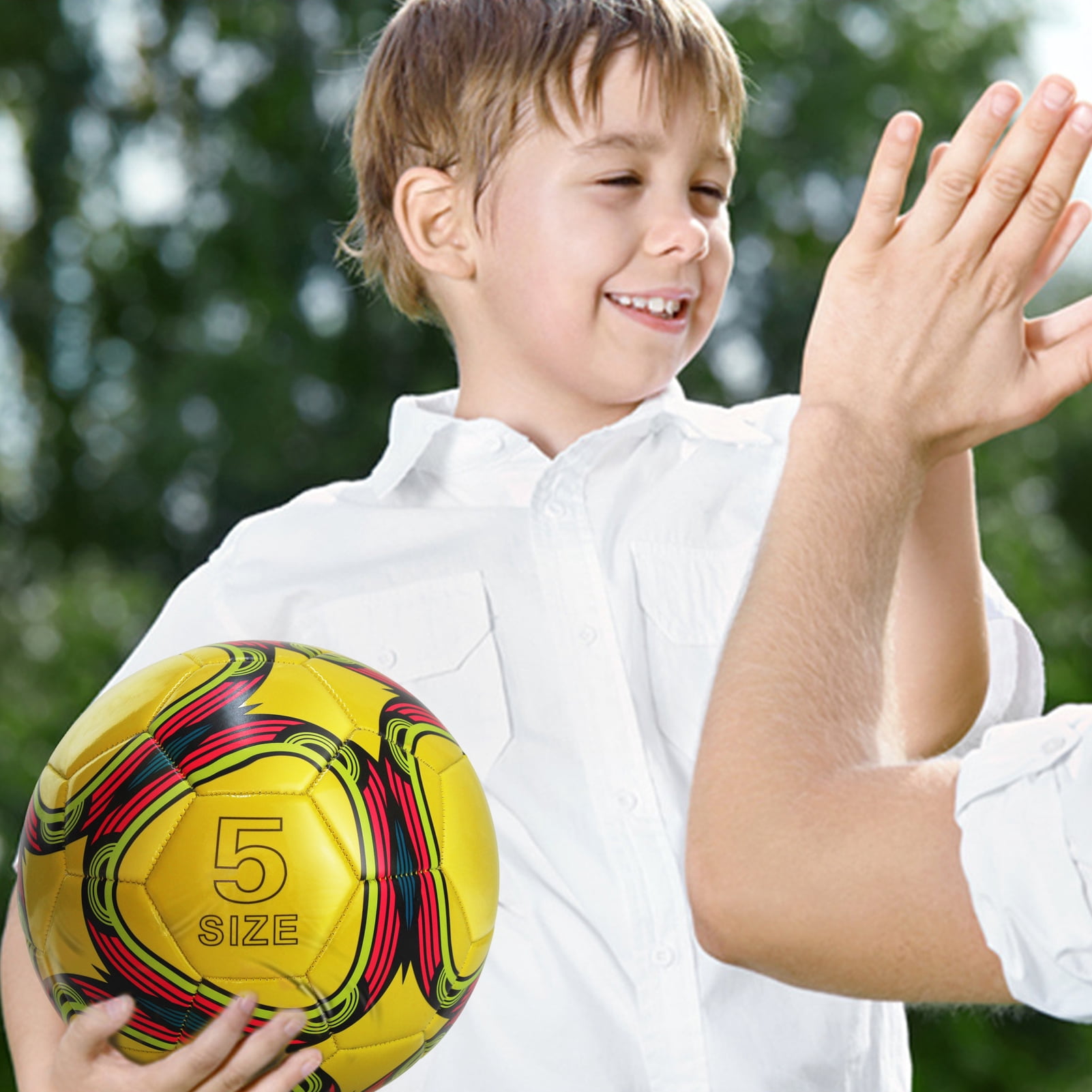 Lohuatrd Outdoor Sports Foot Ball for Kids Students Size 3/5 Official Football Waterproof PVC Elastic Soccer Ball Professional Game Football for Exams Training & Competitions