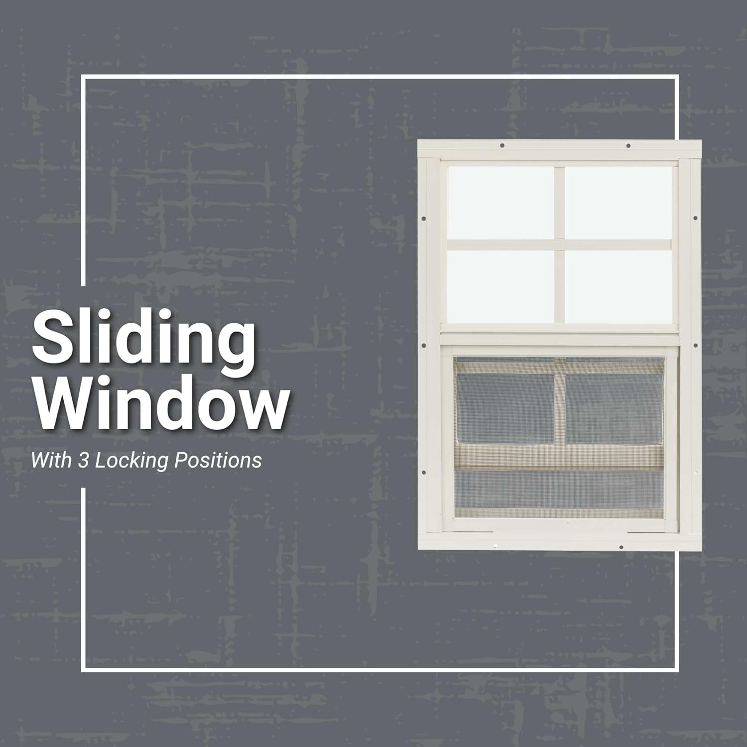 Shed Windows 18x27 (1-Pack) | Sliding Windows with Tempered Glass & Screens | Flush Mount, Black Aluminum Frames for Sheds, Chicken Coops & Playhouses