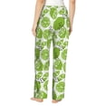 thumbnail image 3 of Xecao Green Various Lemons Women's Straight Lounge Pajama Pants: The Epitome of Relaxed Sleepwear, 3 of 9
