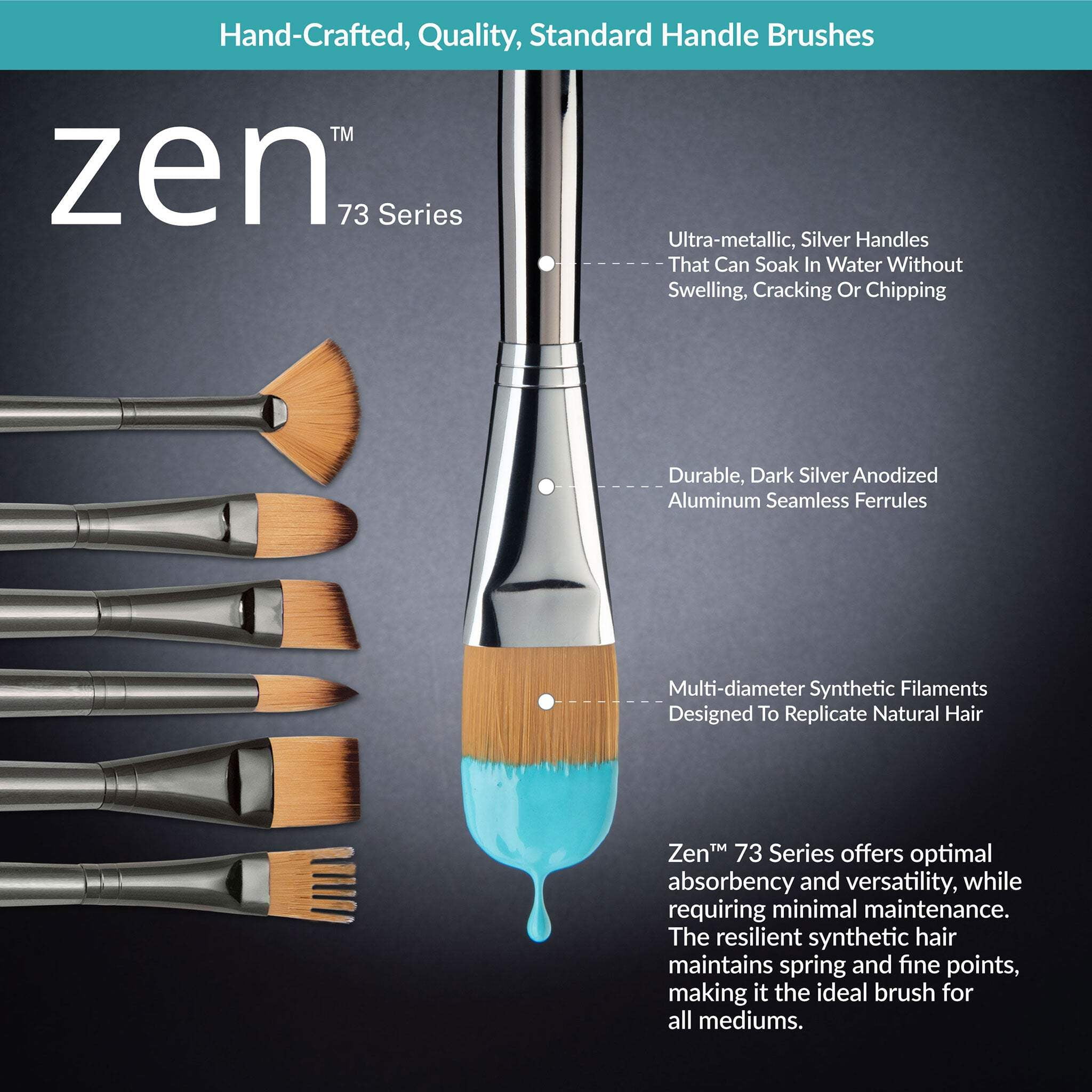 RZEN-SET737-ZP | zen™ 73 Series 5pc Standard Handle Wisp Brush Set