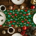 thumbnail image 2 of Christmas Trees Cotton Linen Table Runner for Dining Kitchen, Dark Green Xmas Tree Star Winter Holiday Wedding Outdoor Party Tablerunners Decoration, Dresser Scarf Coffee Tablecloth Runners 13"x60", 2 of 9