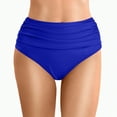 thumbnail image 2 of Kedxroy Women's High Waisted Swimsuit Bottom Tummy Control Ruched Bikini Bottoms Side Tie Bathing Suit Swim Bottom(Blue,M), 2 of 6