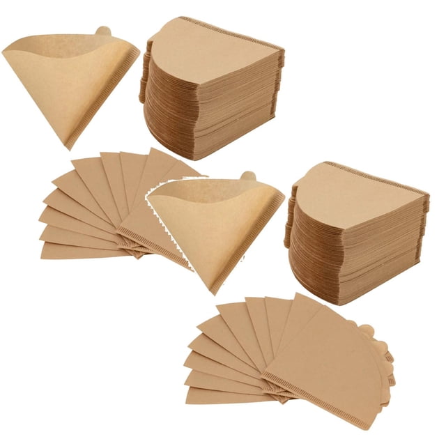 500/400/300/200/100pcs Cone Coffee Filters Size 02 Unbleached Natural Brown 1-4 Cups Disposable Coffee Paper Filters Compatible with V60 & Conical Shaped Pour Over Coffee Dripper & Drip Coffee Maker