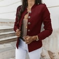 thumbnail image 3 of Baberdicy Womens Blazer Europe and The United States Long Sleeve Slim Breasted Small Suit Short Jacket Womens Blazer Red, 3 of 3