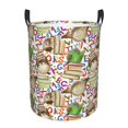 thumbnail image 1 of Balery Owl Back To School Cesta de ropa redonda con asas, impermeable, independiente, para ropa, juguetes, dormitorio y familia-Medium, 1 of 6
