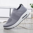 thumbnail image 4 of Elecsop Slip on Sneakers Women, Lightweight Comfortable Breathable Knit Mesh Sock Walking Shoes Women with Air Cushion Arch Support for Nursing Work, Gray, 4 of 7