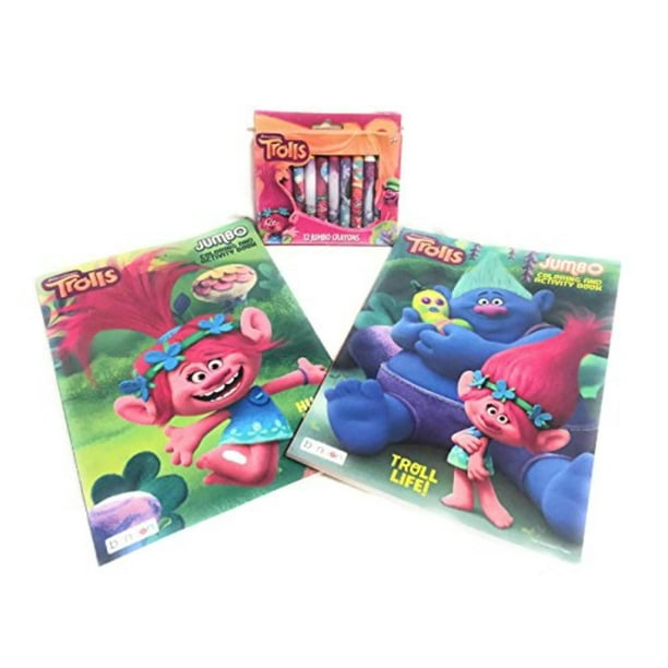 Download Trolls Jumbo Coloring and Activity Book set of 2 and 12 ...
