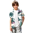 thumbnail image 3 of Abcomgle Boys Hawaiian Shirt 5/6 Summer Mountains and Seas Print Funny Hawaiian Shirt Button Down Short Sleeve Tourist Hawaii Shirts,Army Green,5-6Years, 3 of 5