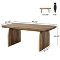 thumbnail image 6 of Finmind 47" Rectangle Coffee Table, Farmhouse Wood Center Table with Rounded Corners & Sturdy Base for Living Room, Brown, 6 of 8