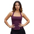 thumbnail image 1 of Camisetas sin mangas con cuello halter para mujer, color liso, bajo con abertura, chalecos casuales, moda de verano, camisetas sin mangas, estilo streetwear, 1 of 8
