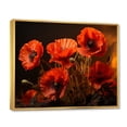 thumbnail image 2 of Designart "Red Poppies landscape III" Floral Floater Framed Wall Art Print, 2 of 7