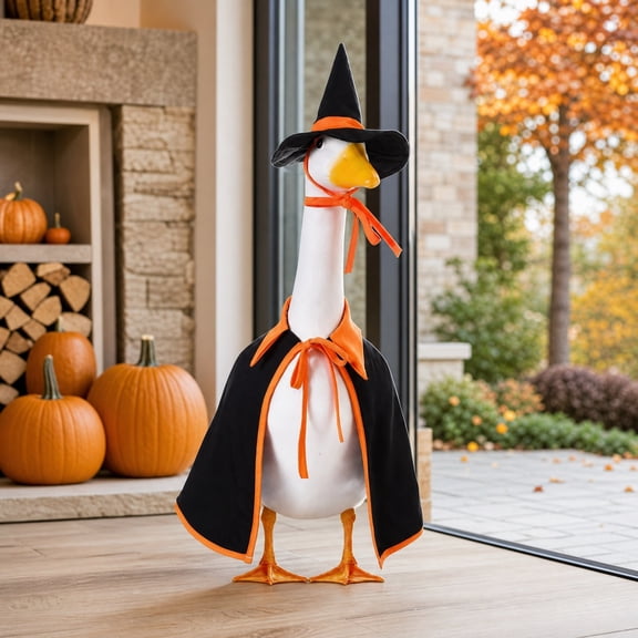 AuroraX 23 inch Porch Goose Halloween Outfit Wizard Witch Porch Goose Clothes Set 17 19 inch Funny Ghost Clothes Porch Goose Accessories Fall Outside Stuff