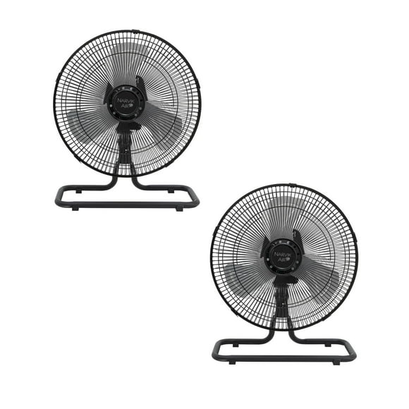 Narvik, Set de 2 Ventiladores Industriales 2 en 1, Piso y Pared, 12 pulgadas, Aspas de Aluminio, Oscilación 90°
