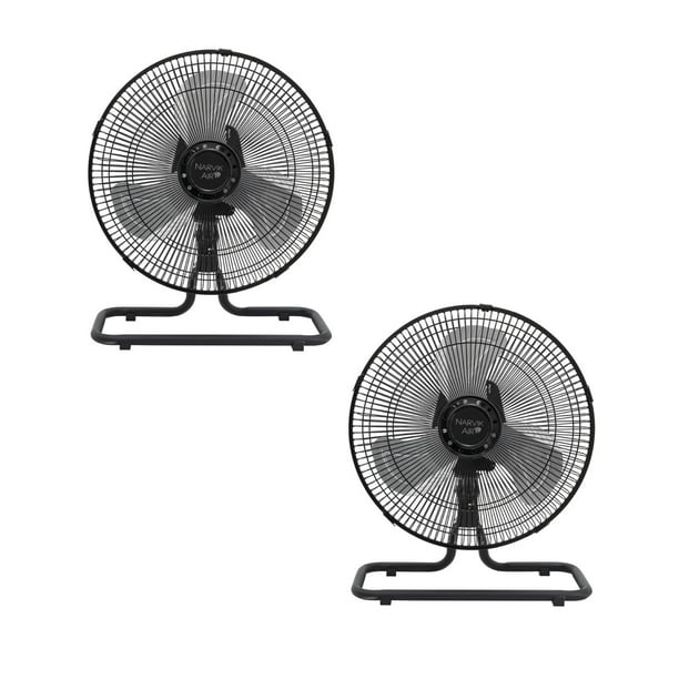 Narvik, Set de 2 Ventiladores Industriales 2 en 1, Piso y Pared, 12 pulgadas, Aspas de Aluminio, Oscilación 90°