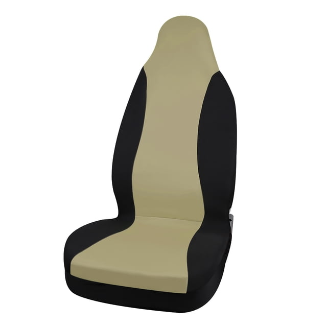 sourcing map Beis Negro Estilo Clásico 3D Tela Malla Transpierable Funda para Asiento Delantero de Coche