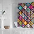 thumbnail image 2 of Multicolor Ethnic Geometric Patchwork Pattern Shower Curtain 84"x72" ,Bathroom Decorative Shower Curtains Set with 12 Hooks,Modern Waterproof Washable Shower Curtain, 2 of 6