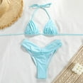thumbnail image 4 of Women's Triangle String Bikini Set Sexy Tie Back Two Piece Swimsuit Cute Spaghetti Strap Bathing Suit, 4 of 6