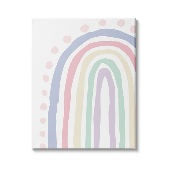Stupell Industries Children's Soft Pastel Rainbow Pink Polka Dots, 24 x 30,Design by Elizabeth Medley