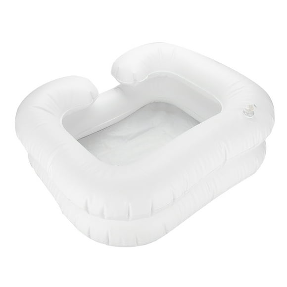 Portable Shampoo Hair Wash Basin Inflatable PVC Shampoo Bowl for Bedridden Elderly Disabled with 1M Drainage Pipe Lightweight Foldable