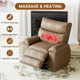 thumbnail image 4 of Twister.CK Oversized Electric Recliner Chair for Adults, PU Leather Rocker Recliner, 360 Degree Swivel Lounge Chair, Modern Massage Single Sofa Chair for Living Room Bedroom, Light Brown, 4 of 8