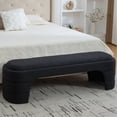 thumbnail image 4 of HIUU Black Entryway Bench,Upholstered Entryway Bench with Soft Chenille Fabric,Modern End of Bed Bench,Under Window Bench for Living Room and Entryway, 4 of 11