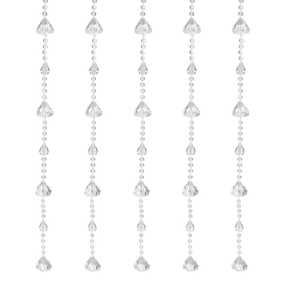 10 Pcs Brins de Guirlande en Acrylique Cristal, Brins de Perles en Cristal Clair, Fil de Perles en Diamant (0,6m/1,97 Pieds)