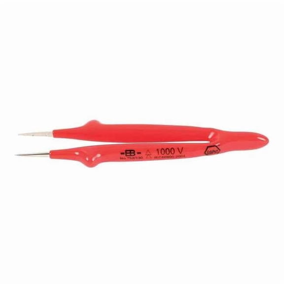 Wiha Insulated Tweezers,Straight Fine,5 In 75205