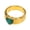 Dark Green, variant on Women's Stainless Steel Cat's Eye Stone Statement Band Unique Ctrystal Heart Gold Plated Wedding Ring Pink Size 10
