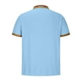 thumbnail image 5 of ZCFZJW Mens Polo Shirts Short Sleeve Regular Fit Fashion Designed Shirt Loose Lightweight Casual Solid Color Basic Workout T-Shirts Tops Sky Blue L, 5 of 5