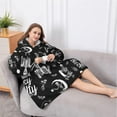 thumbnail image 5 of Oversized Wearable Blanket Hoodie,Halloween Skeleton Fun Pattern Sherpa Blanket Hoodie with Super Pockets,Super Warm Fuzzy Pullover for Women & Men, 5 of 6