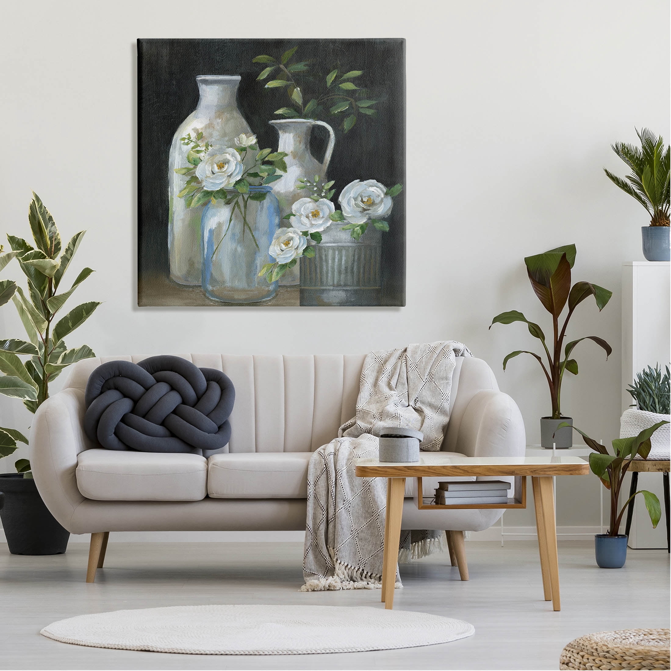 Blooming Florals Botanical Jugs Botanical & Floral Graphic Art Gallery Wrapped Canvas Print Wall Art