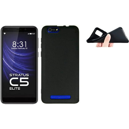 Compatible for Cloud Mobile Stratus C5 Elite TPU 1-Piece Cover Phone Case - Black