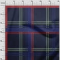 thumbnail image 2 of oneOone Cotton Silk Dark Navy Blue Fabric Madras Check Sewing Craft Projects Fabric Prints By Yard 42 Inch Wide, 2 of 4