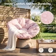 thumbnail image 4 of Dovov Papasan Chair, 360 Degree Swivel Papasan Accent Chair with Cushion, Oversized Ergonomic Chair Comfy Metal Round Swivel Chair Lounger for Living Room Bedroom Office, 440 Lbs Capacity, Pink, 4 of 10