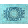 thumbnail image 1 of Ahgly Company Indoor Rectangle Medallion Light Blue Traditional Area Rugs, 7' x 9', 1 of 4