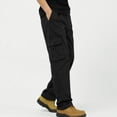 thumbnail image 3 of TKKCS Mens Cotton Cargo Pants Casual Outdoor Relaxed Fit Straight Leg Elastic Waist Work Pants with Multi Pockets Black 4XL, 3 of 7